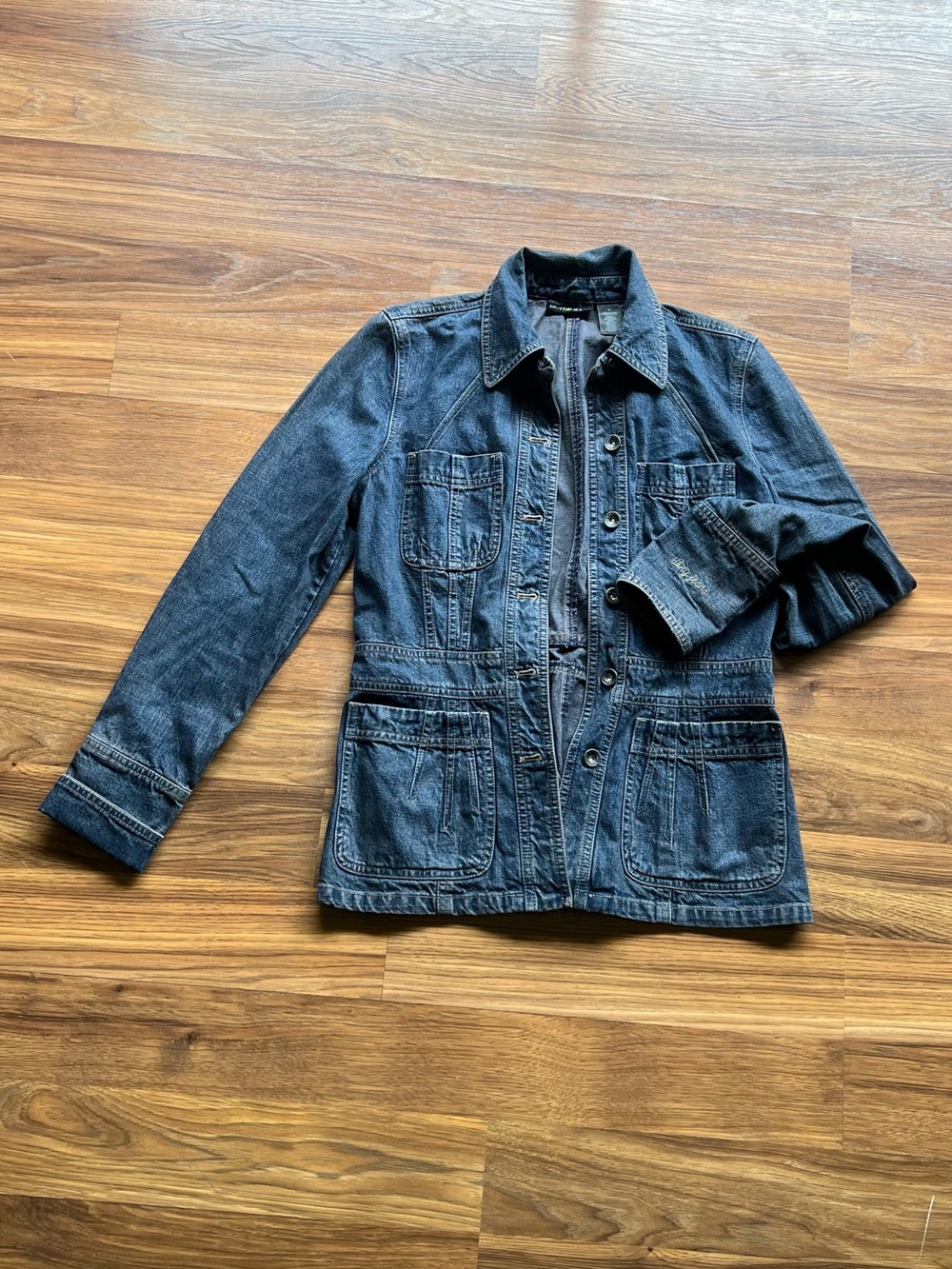 DKNY Dark Denim Button-Front Jean Jacket - Picture 4 of 5